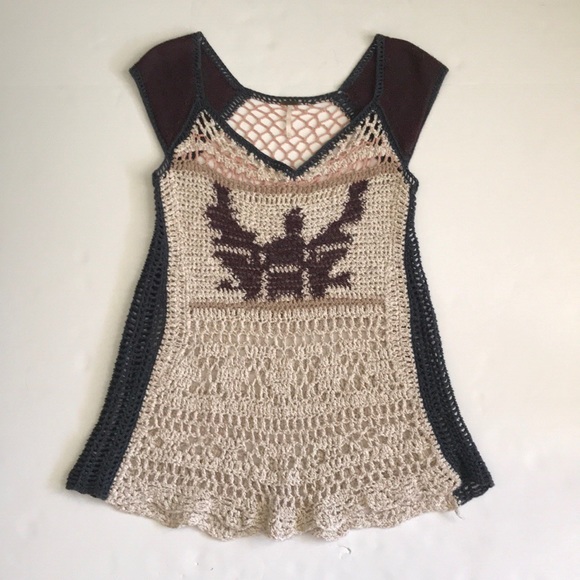 Free People Crochet Bird Top - Picture 1 of 6